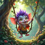 Kobold Swinging on Magical Vines