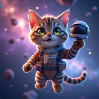 Quirky Cat Adrift in Cosmic Void