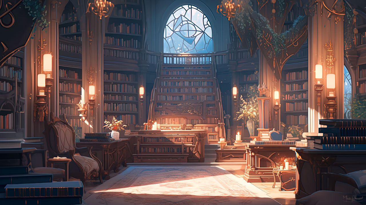 A fantasy Library by MizakiLightsword on DeviantArt