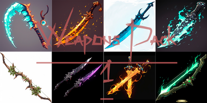 Weapons Pack 1 - Daggers, Scimitars, Curved blades