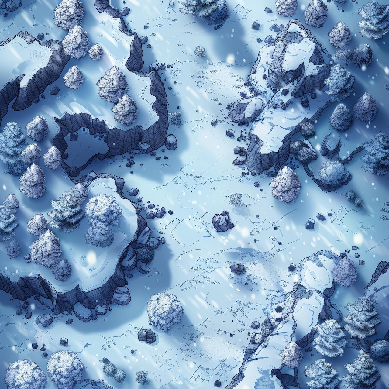 Battlemap Winter Forest 10 by Mizakiiarte on DeviantArt