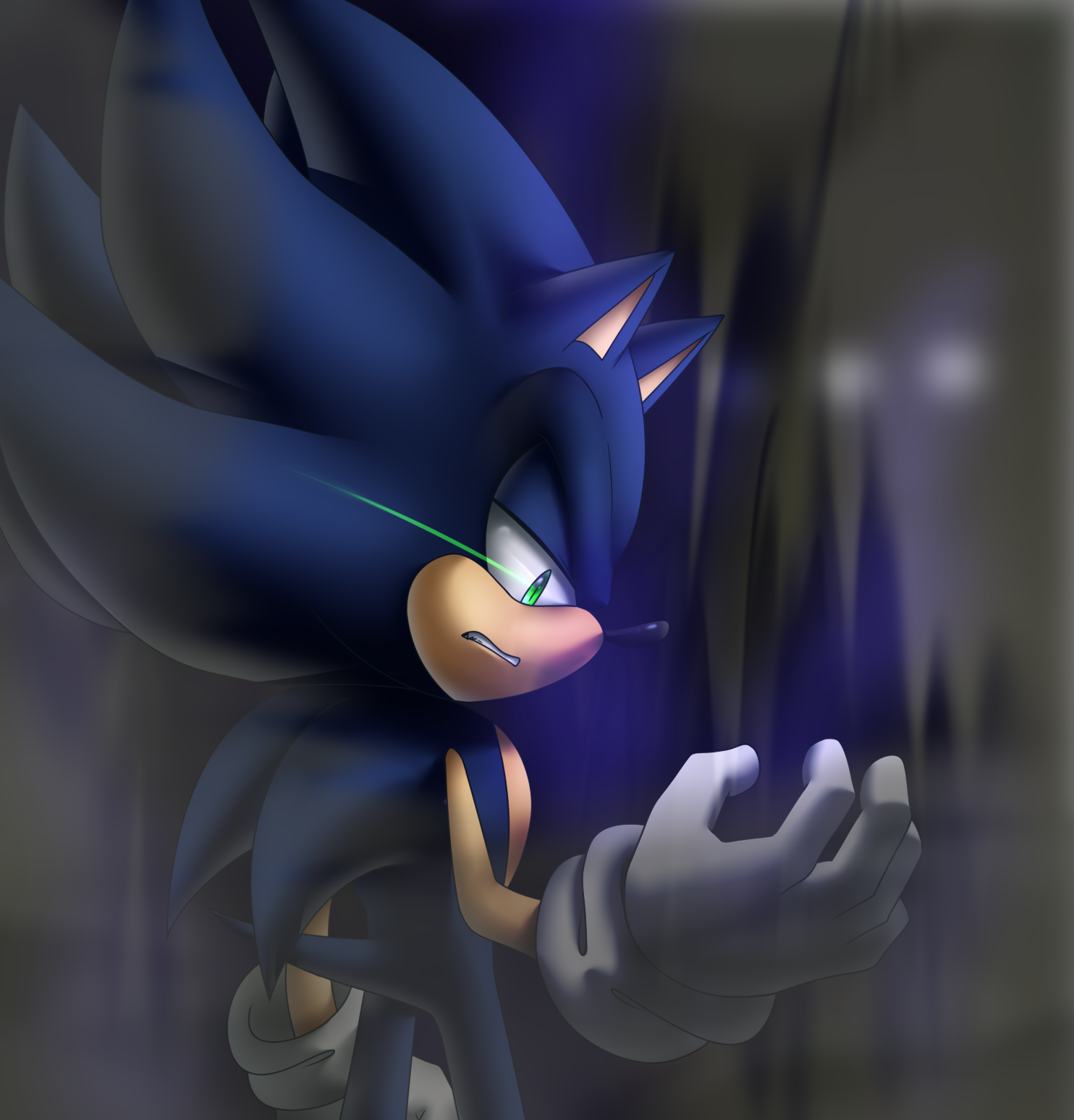 Dark sonic  Sonic, Sonic the hedgehog, Sonic fan art