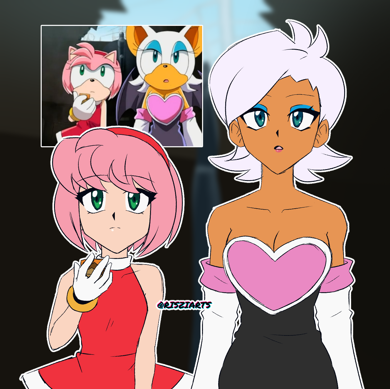 Amy Rouge Sus Amy and Rouge by RisziArts on DeviantArt