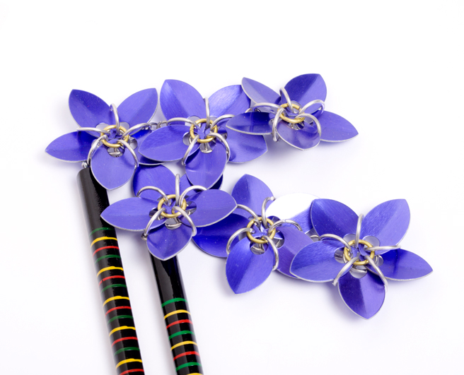 Dragonscale Flower Hair Sticks