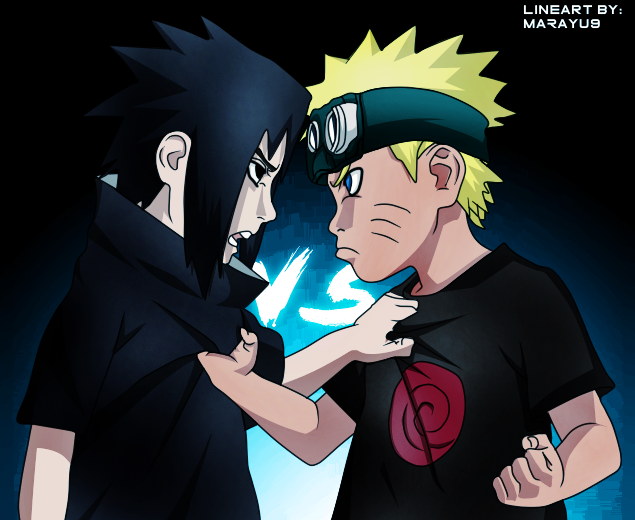 Naruto and Sasuke color