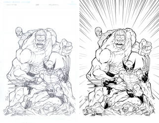 Hulk Wolverine and Spidey Inks by TheFoolishWorlock