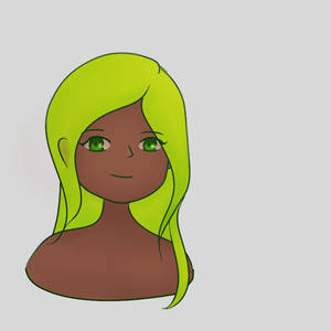 Bust of Green Haired Girl