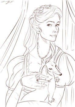 Rhaena Targaryen portait lineart