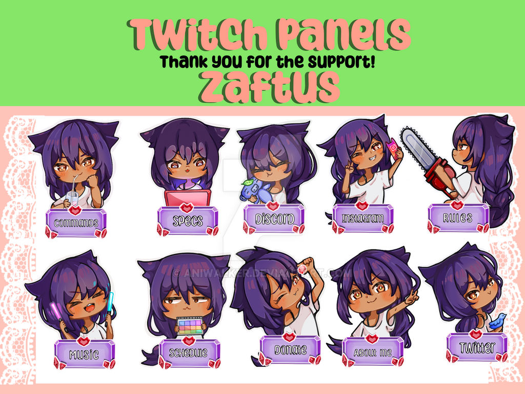 Zaftus twitch panels commision by AniWalker on DeviantArt