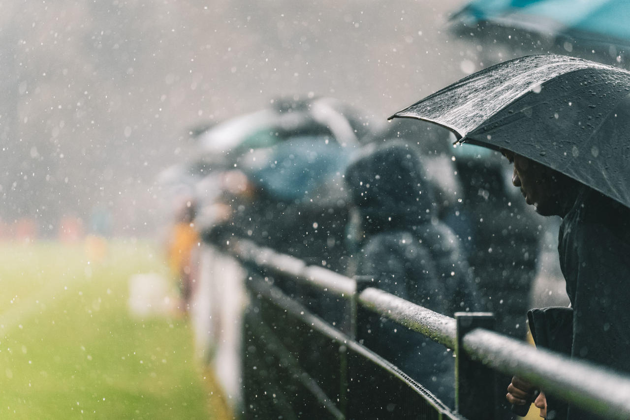 Braving the rain