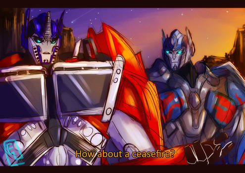 Ceasefire? - Optimus Prime's - Bay x Prime