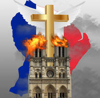 The historical fire of the Notre Dame in Paris