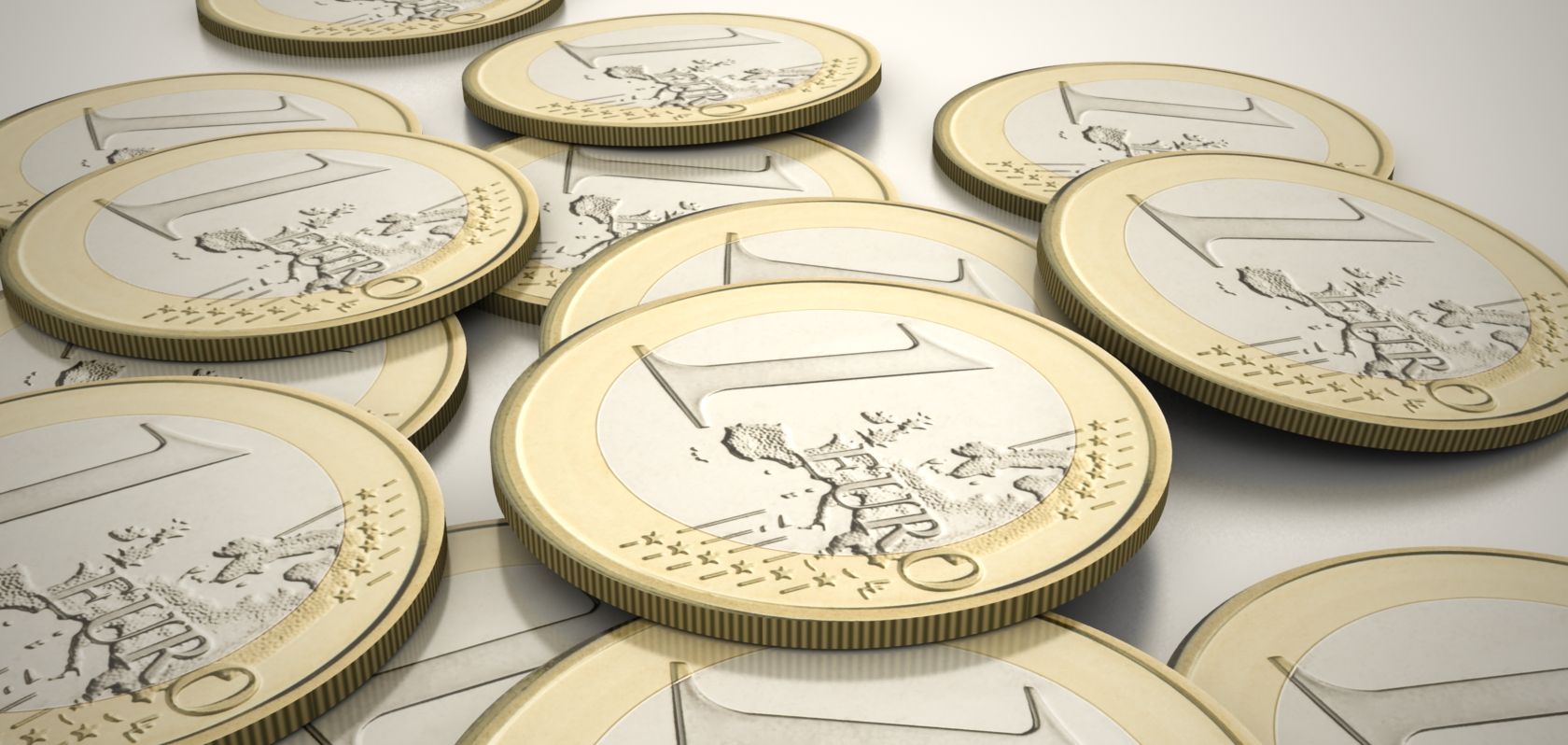 Euro coins 3D