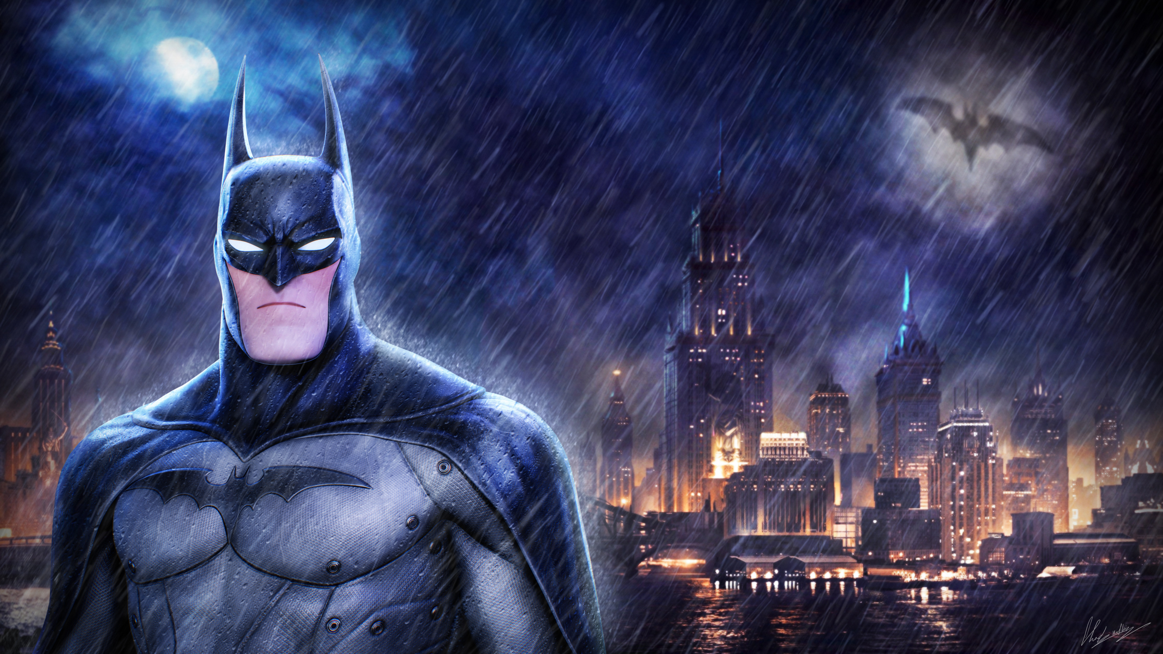Wallpaper City, Batman, Batman, Arkham Knight for mobile and