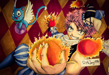 Clown Natsu and Happy