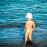Naked in the sea
