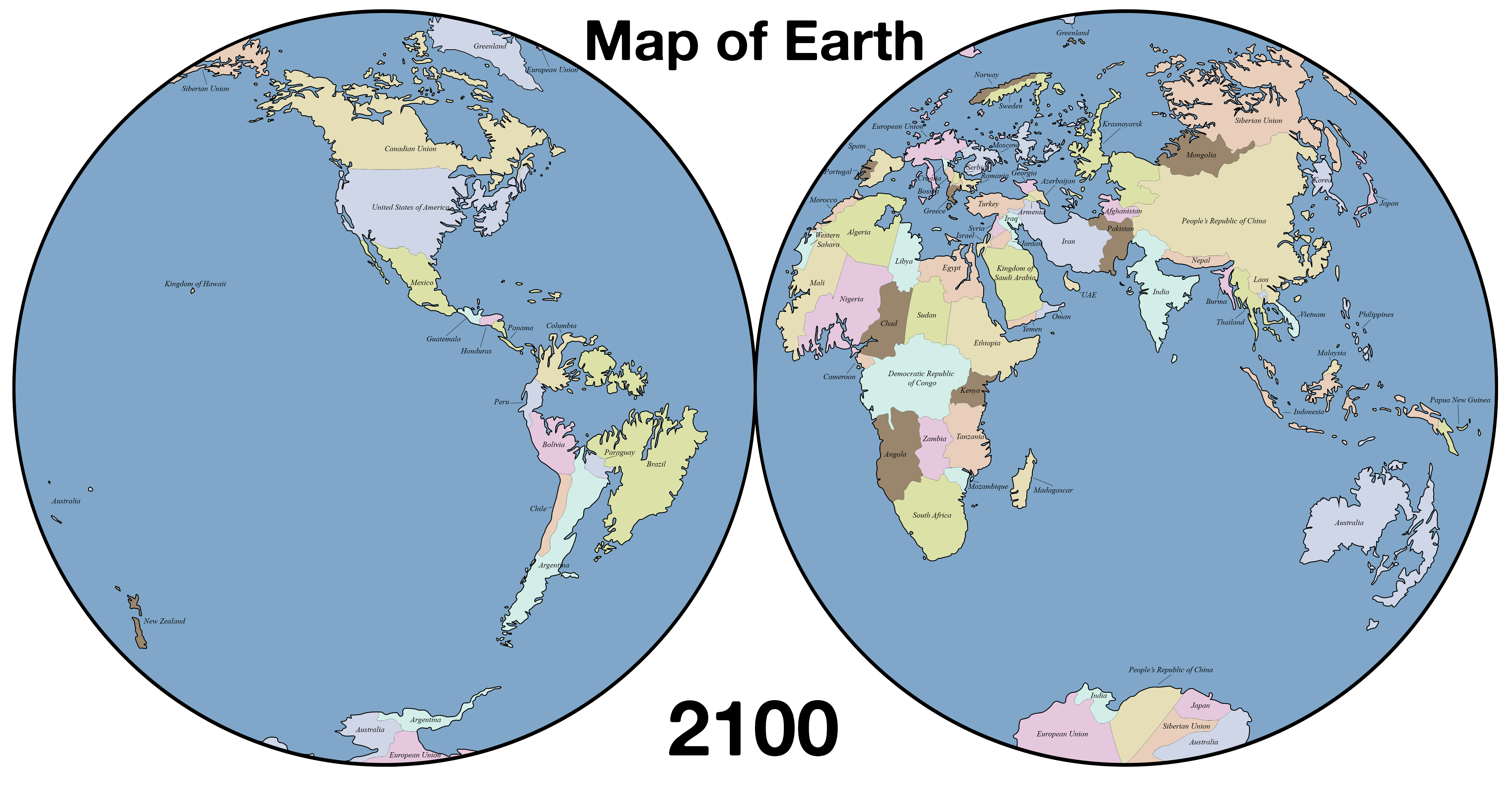 Map of Earth 2100 by UnusualCarrier on DeviantArt