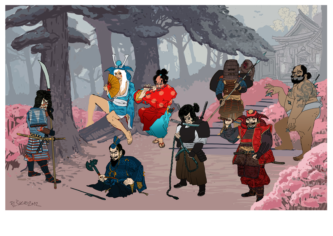 Snowwhite and the 7 samurai WIP