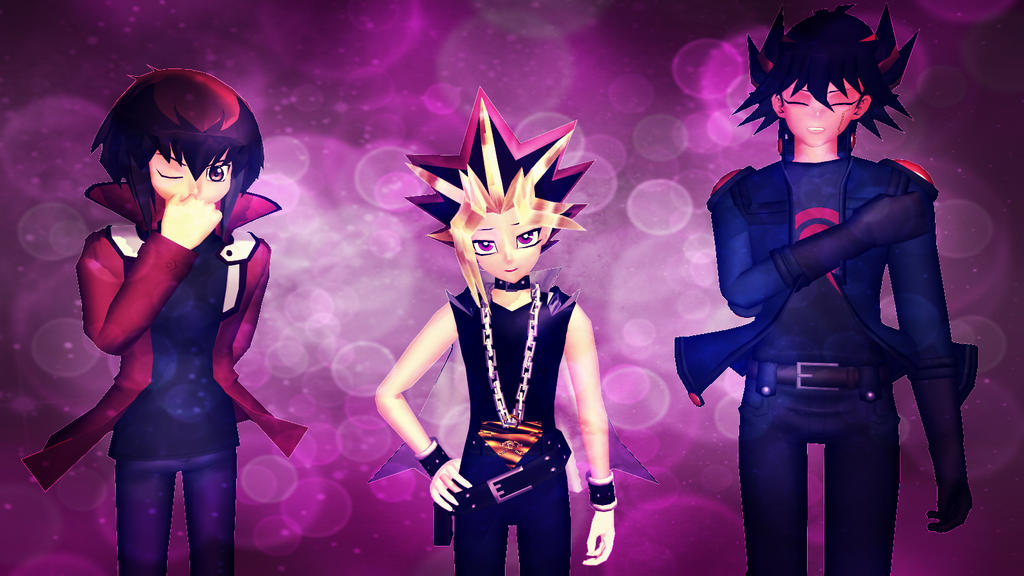 MMD Yu-Gi-Oh - The main 3 - Wallpaper by InvaderBlitzwing on DeviantArt