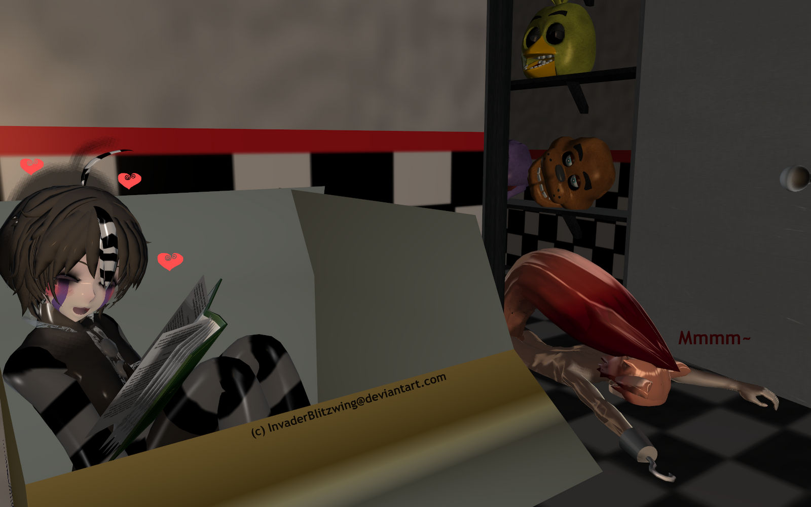 MMD FNAF - Curled up with a good book...