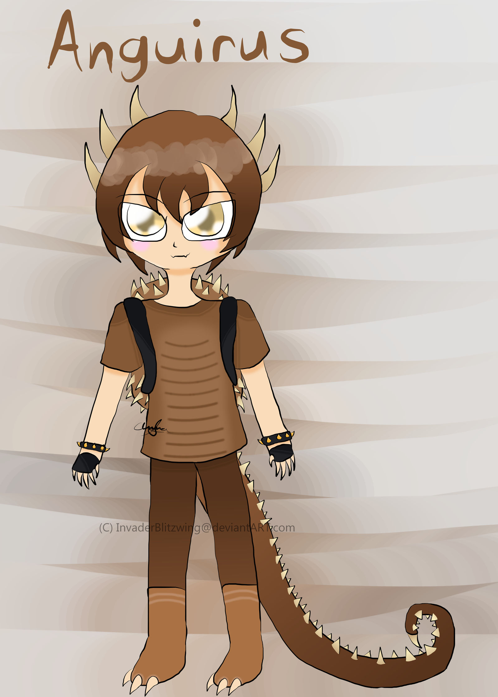 Humanized Godzilla Humanized Godzilla - Anguirus by InvaderBlitzwing on DeviantArt