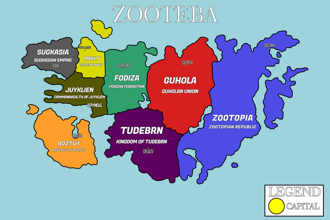 Zootopia Districts Map World map of Zootopia FANMADE by NeonGlow213 on DeviantArt