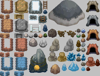 Rpg Tilesets Rocks HGSS Tileset_Mountains Rocks by ThunderDove on DeviantArt