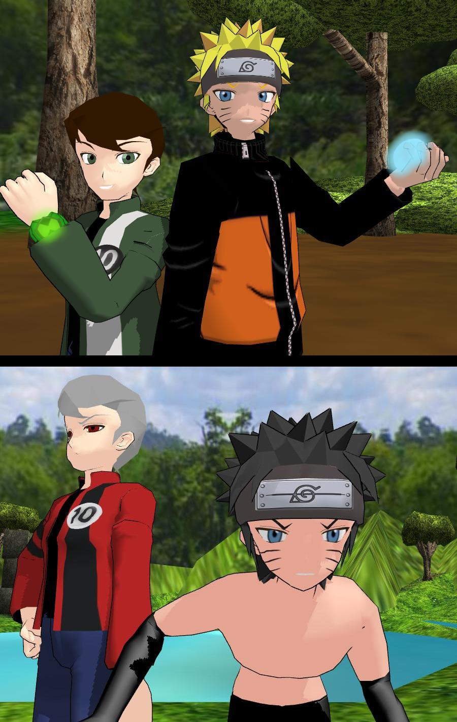 Ben 10 Naruto and evil doubles mmd