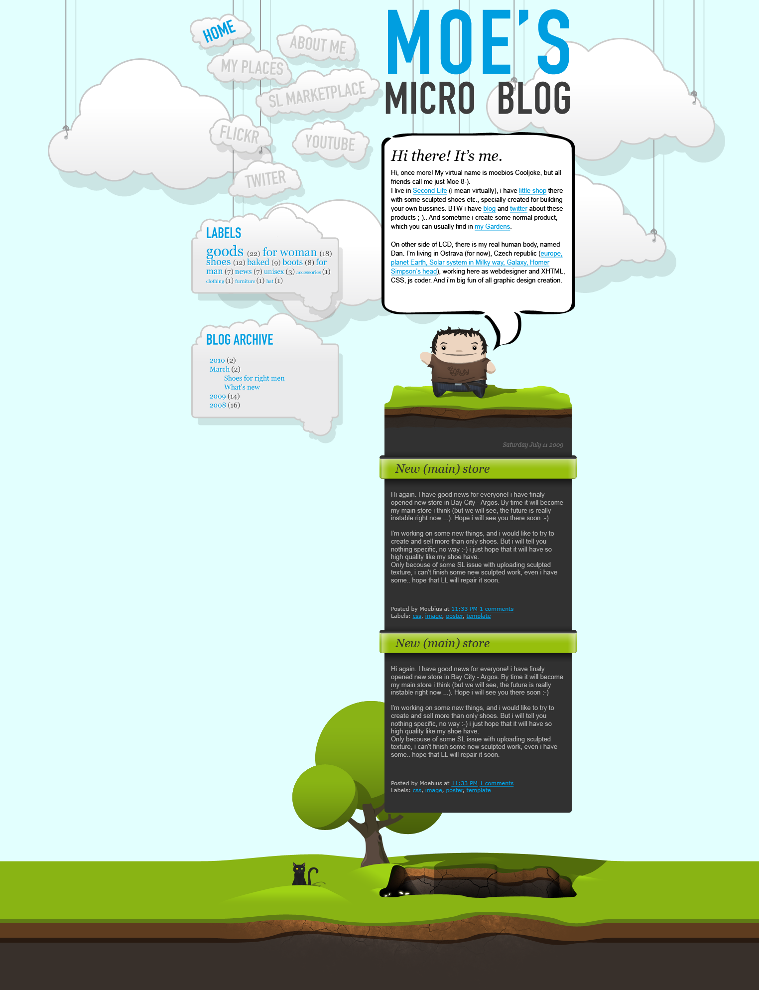 Moe's micro blog design by dan-Es