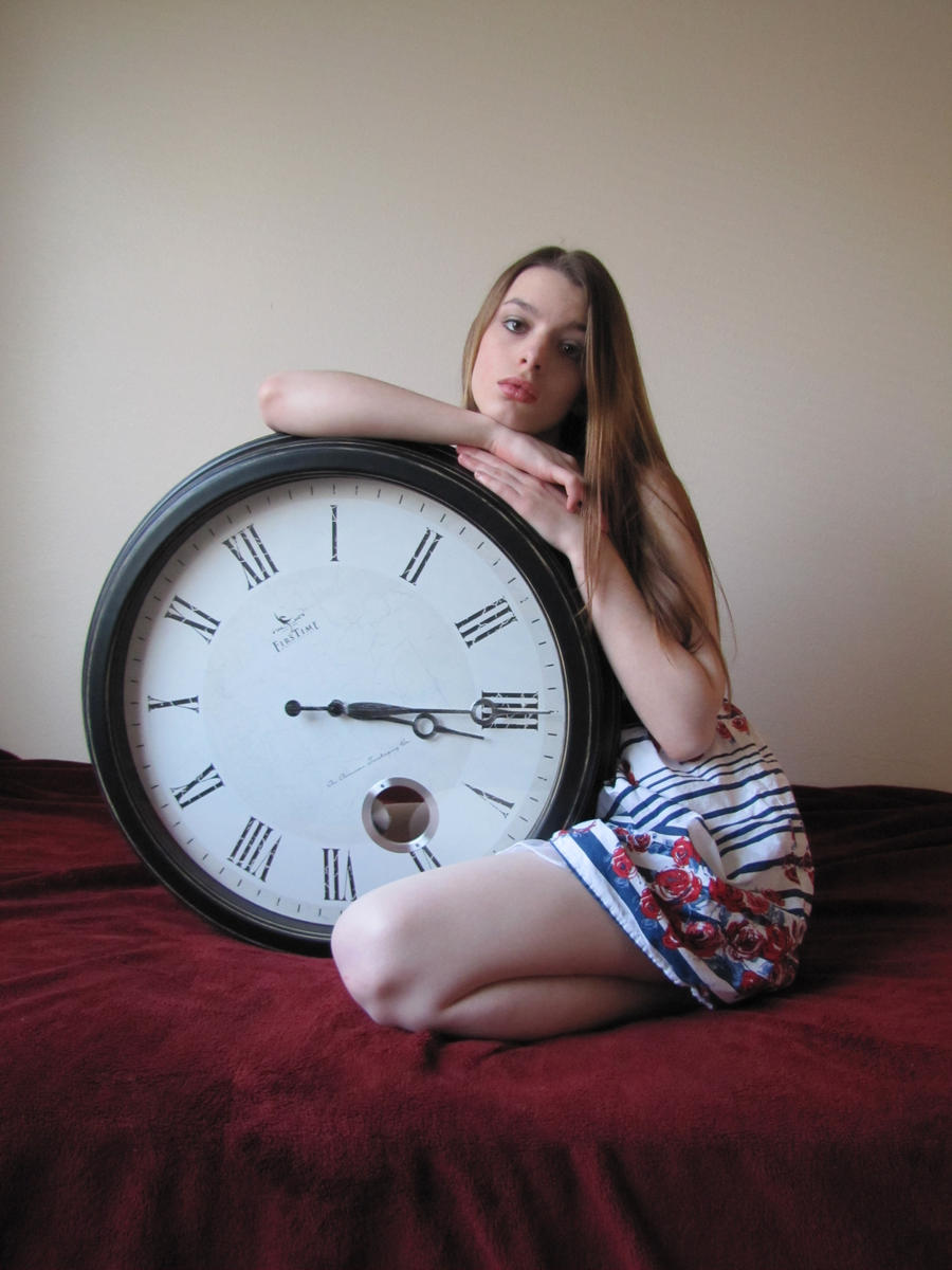 Girl On Clock Rug GirlWithClock.Stock02 by Reilune on DeviantArt