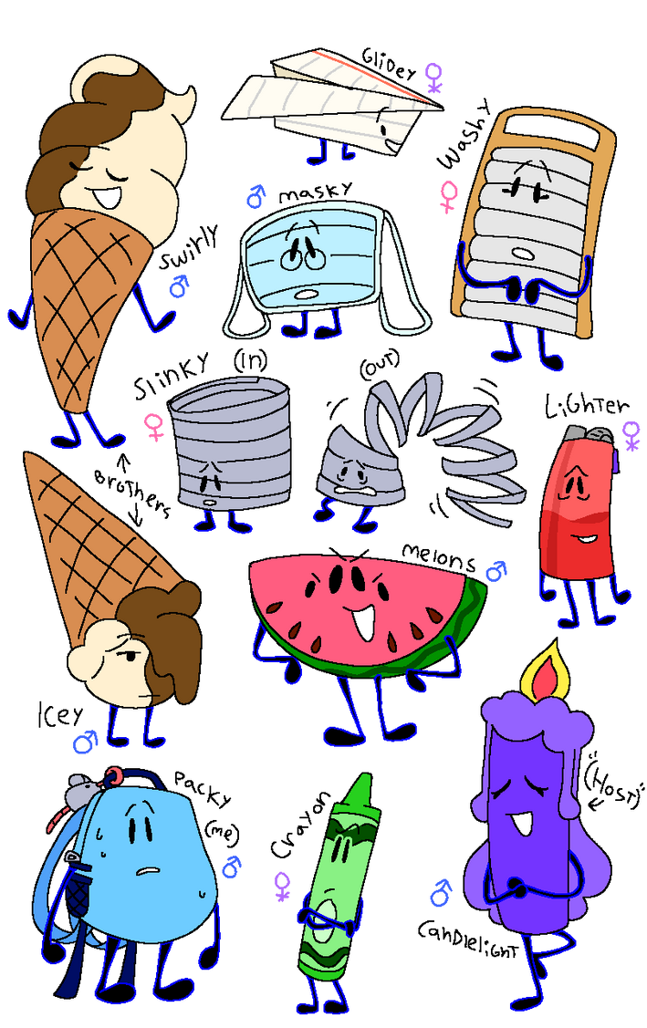 A bunch of object ocs I saw In a dream by Juggal0g0Jackerb0x on DeviantArt