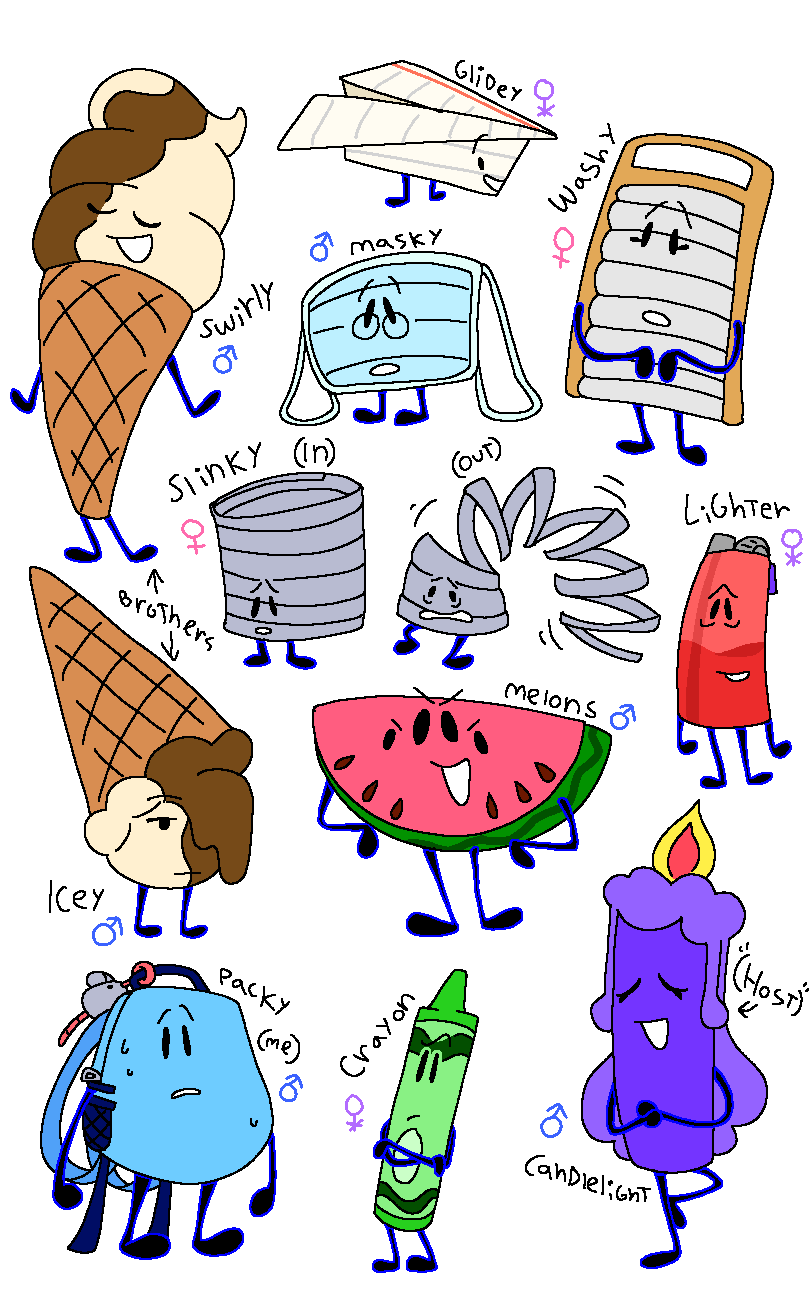 A bunch of object ocs I saw In a dream by Juggal0g0Jackerb0x on DeviantArt
