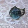 Shimmery Blue Green Marble Ring