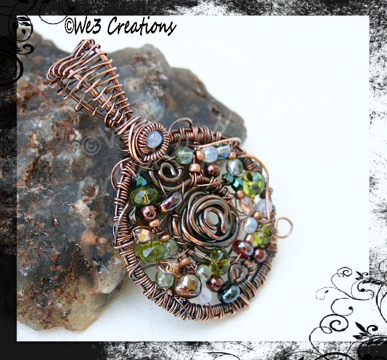 Swirly Circle Copper Wire Pendant