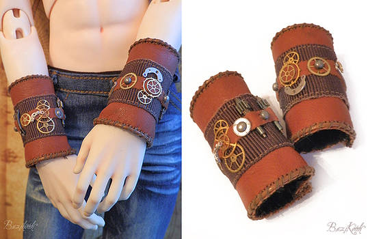 BJD Leather Steampunk Cuffs