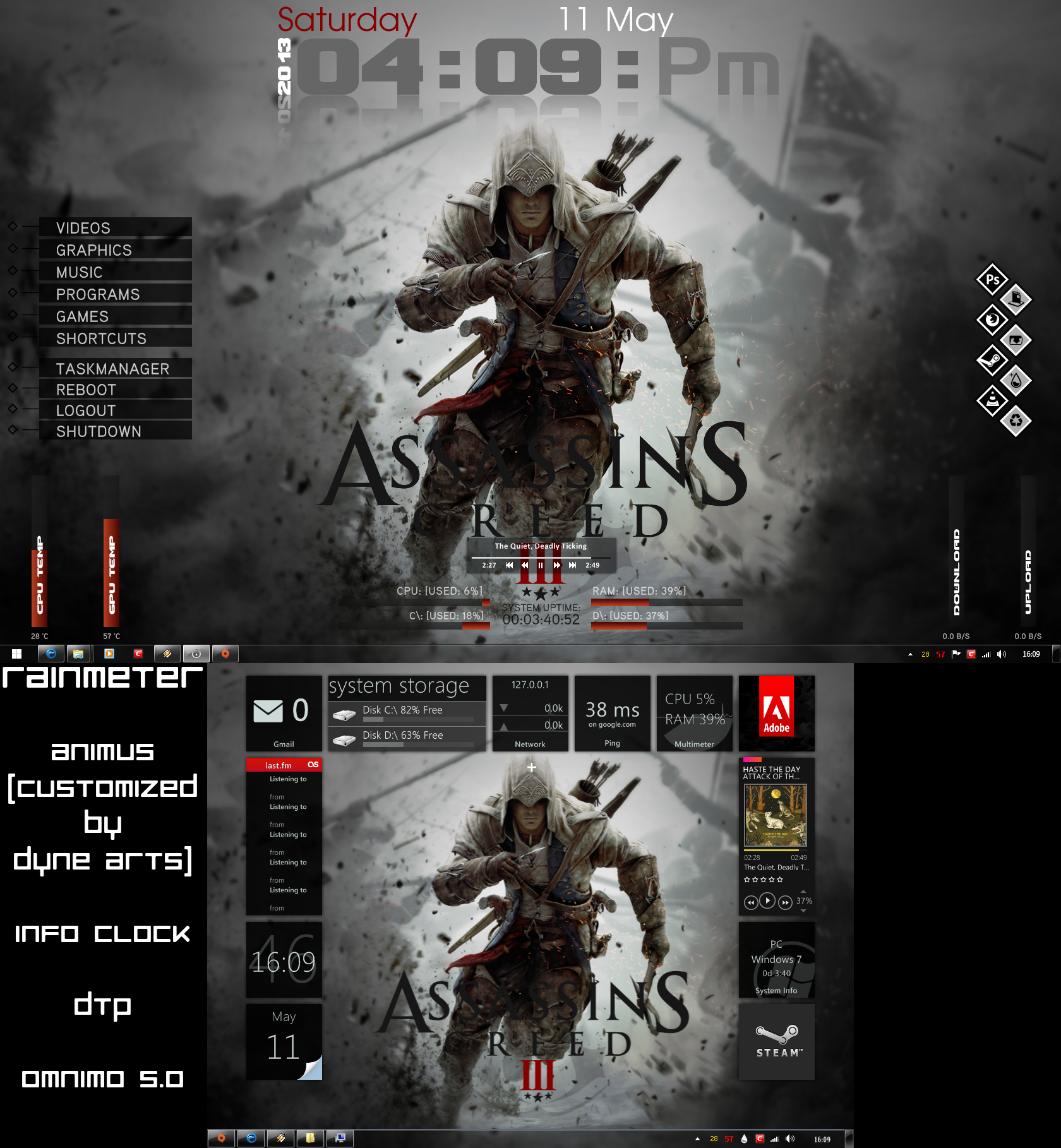 Assassin's Creed III Desktop (Rainmeter DL Links)