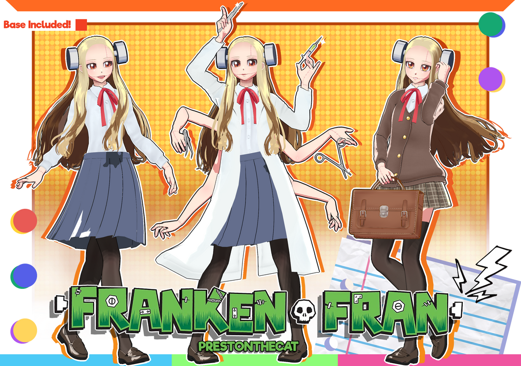 MMD TDA Franken Fran Model Pack Download! by PRESTONTHECAT on DeviantArt