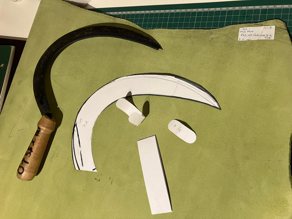 WIP - leather sickle sheath