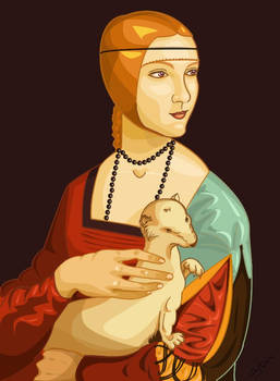 Lady with an ermine - vector