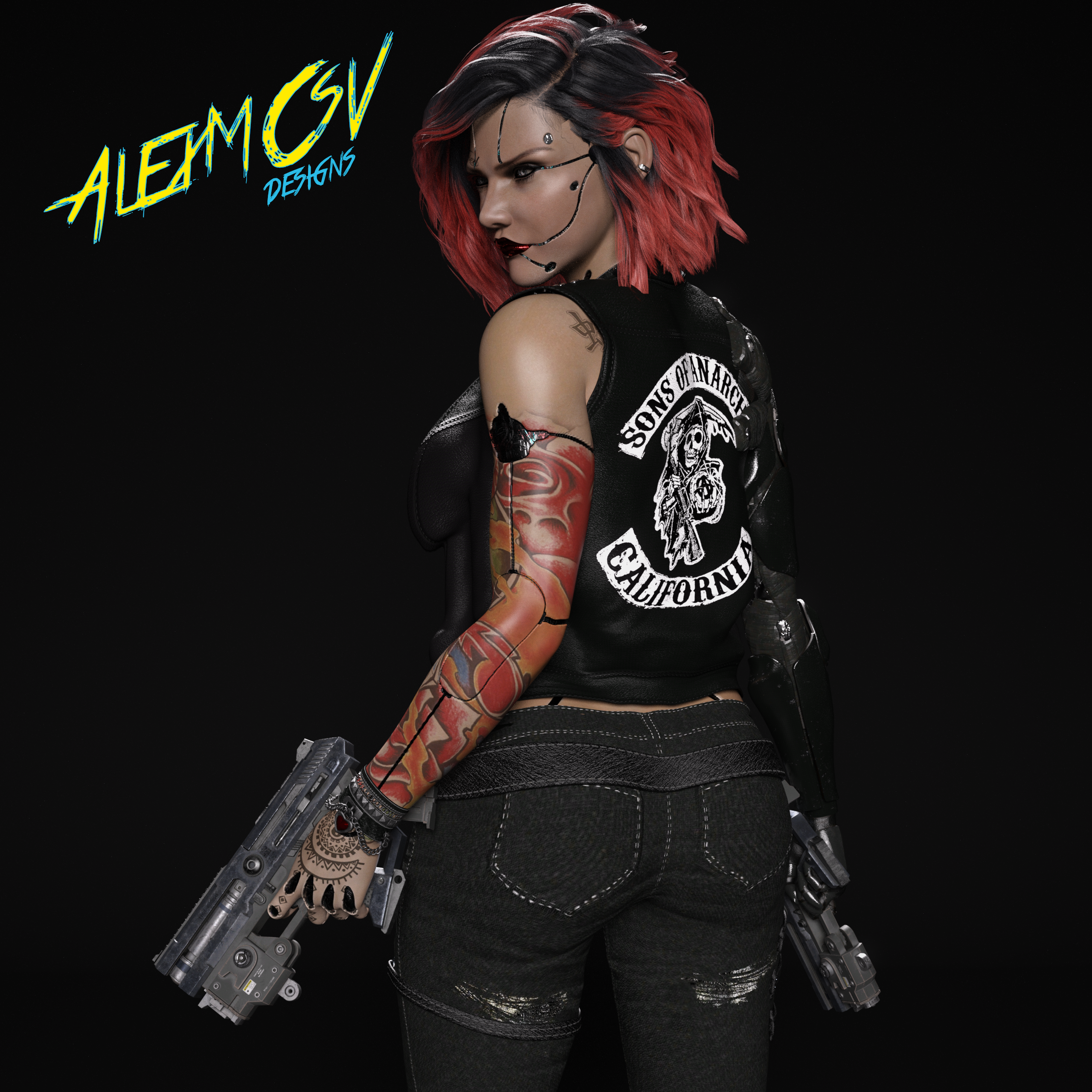 Character inspired by the look of Cyberpunk 2077 by MarceloSilvaArt on  DeviantArt