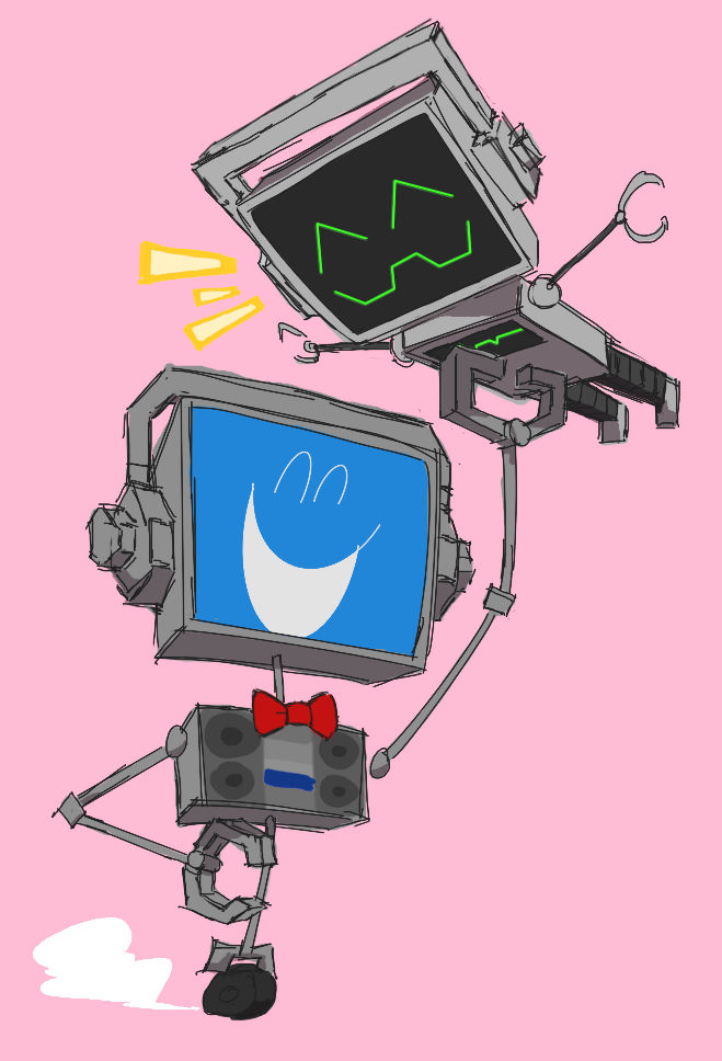 Fandroid and Greendroid play together by EilEEnVel26 on DeviantArt