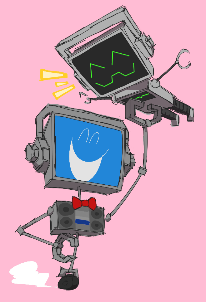 Fandroid and Greendroid play together by EilEEnVel26 on DeviantArt