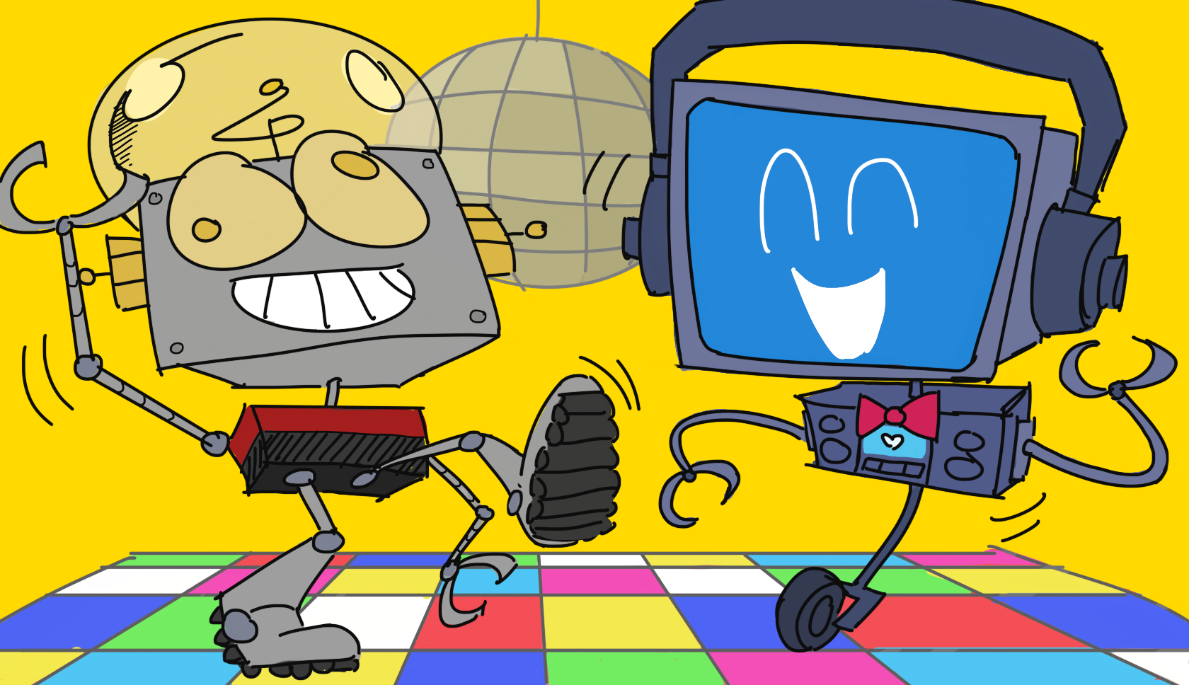 Fandroid Deviant Fandroid and Robot Jones had a dance party by EilEEnVel26 on DeviantArt