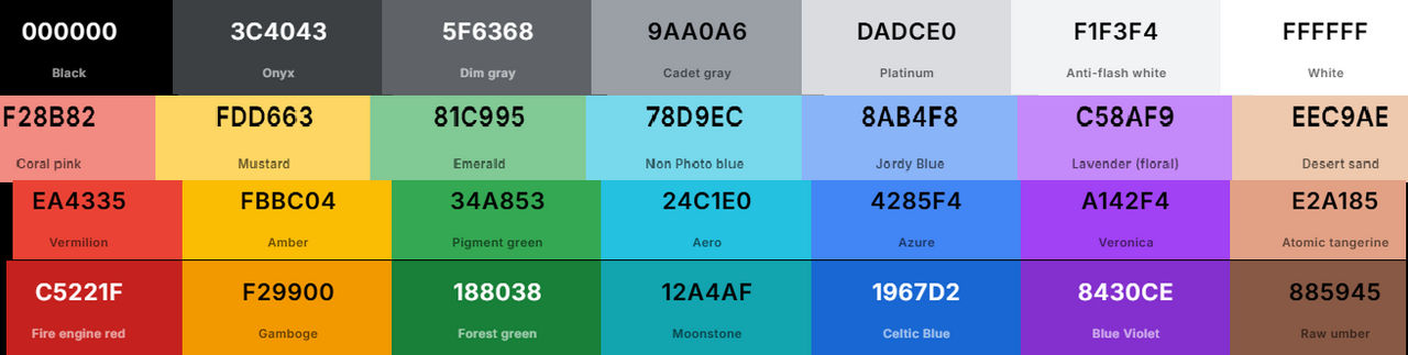 Google Official Colors by RockNroolTOT on DeviantArt