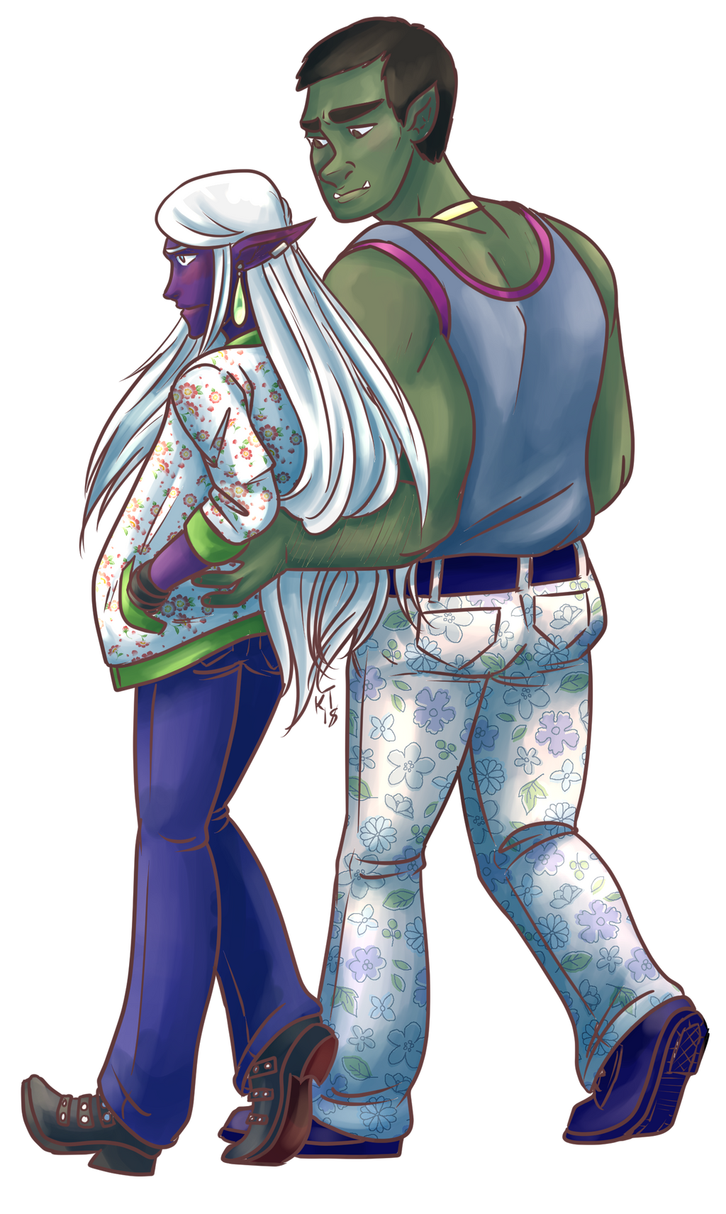 Arannis and Taugh by kytri