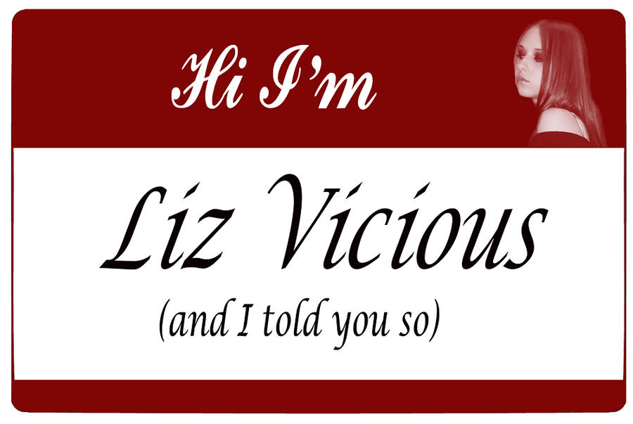 Liz Vicious Name Tag