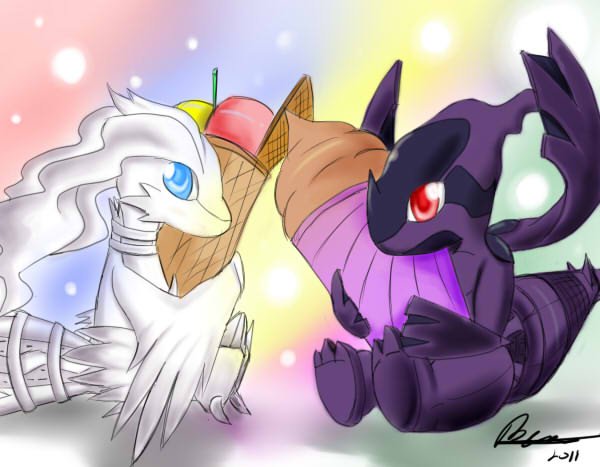 Zekrom, Reshiram by aryxaart on DeviantArt