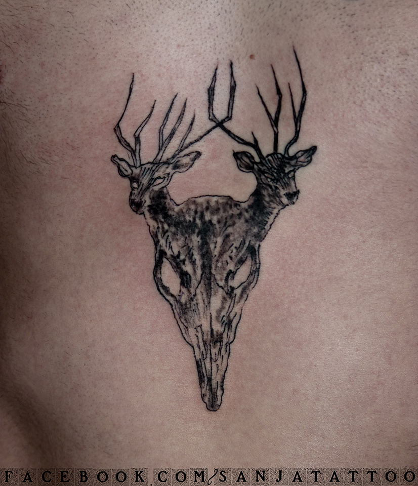 deer skull tattoo by MysterariumTattoo on DeviantArt