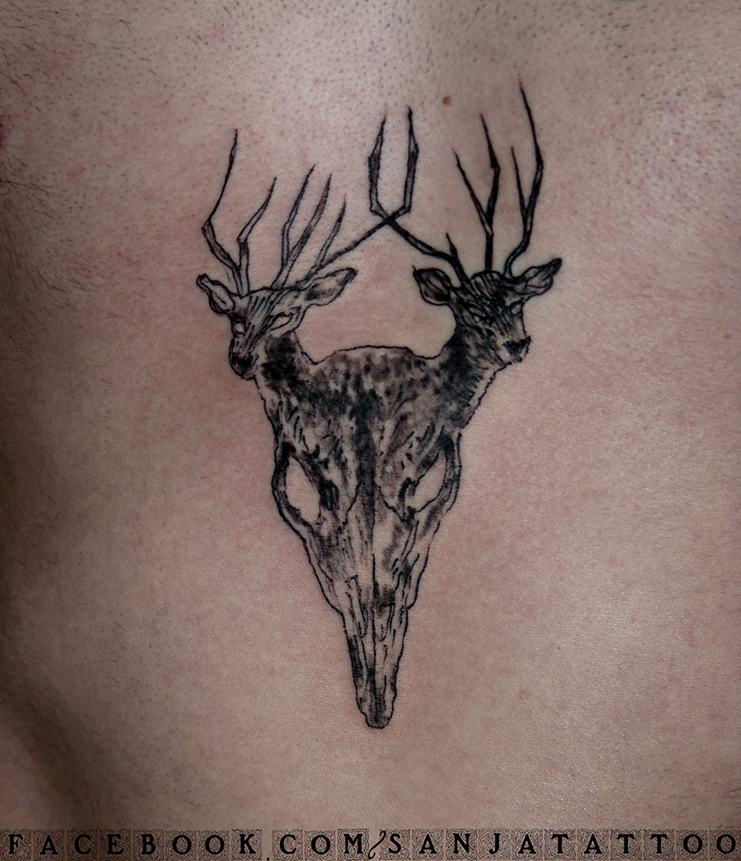 deer skull tattoo by MysterariumTattoo on DeviantArt deer skull tattoo by MysterariumTattoo on DeviantArt