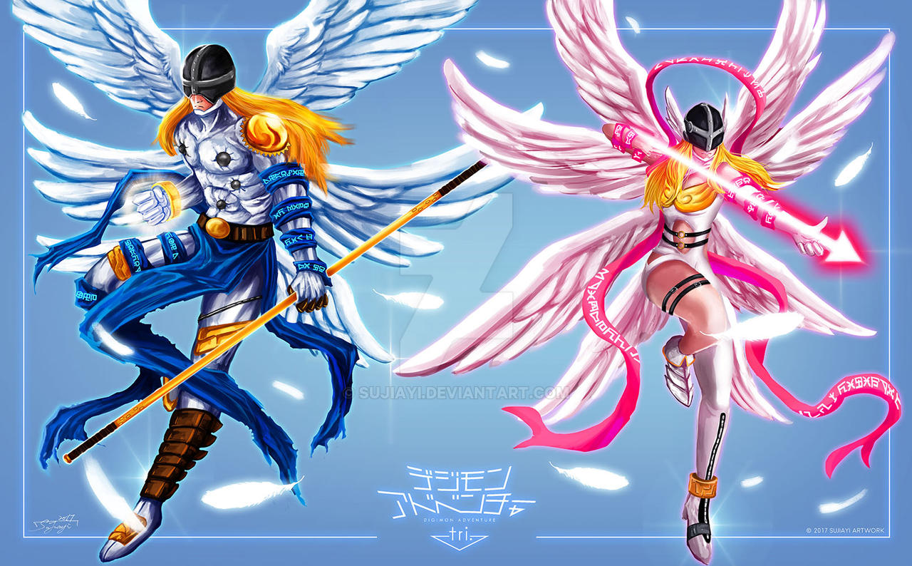 Angeman Evolution Digimon: Angemon and Angewomon by SUJIAYI on DeviantArt